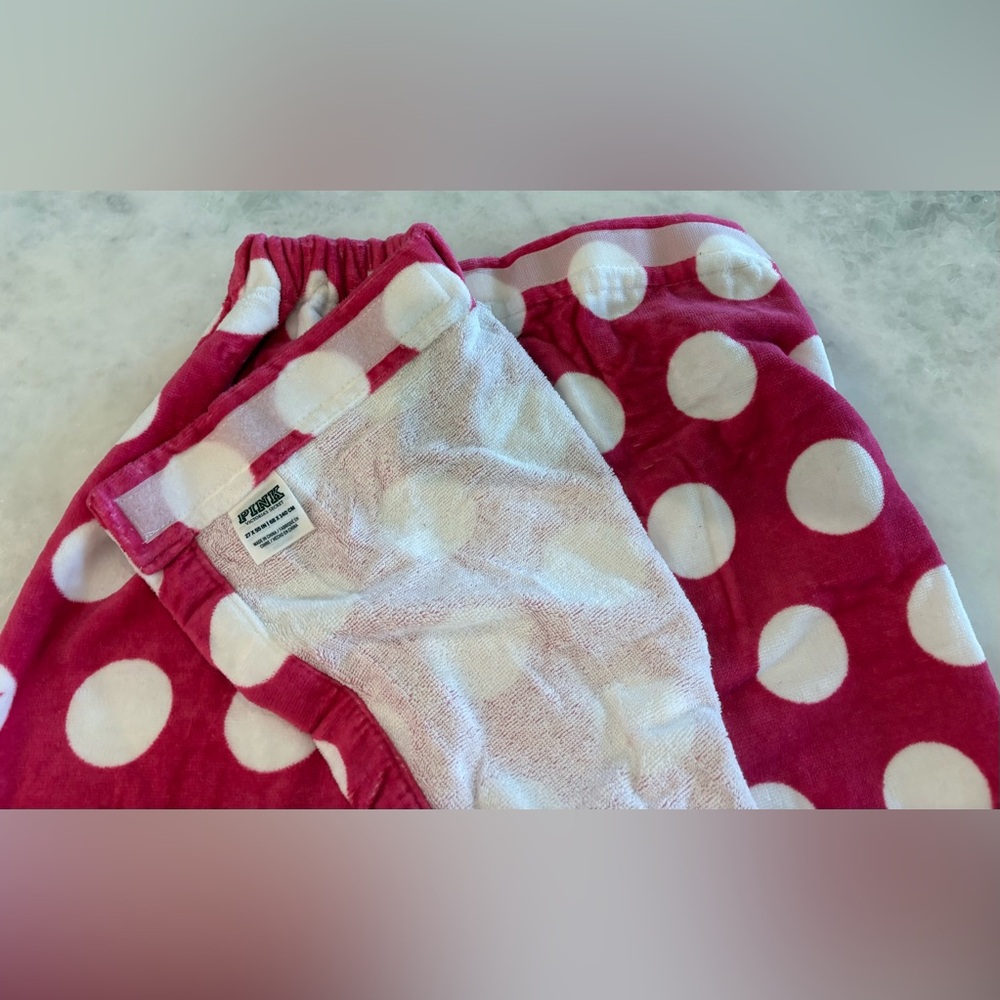 Victoria Secret Pink Polka Dot Towel Wrap - Picture 4 of 6